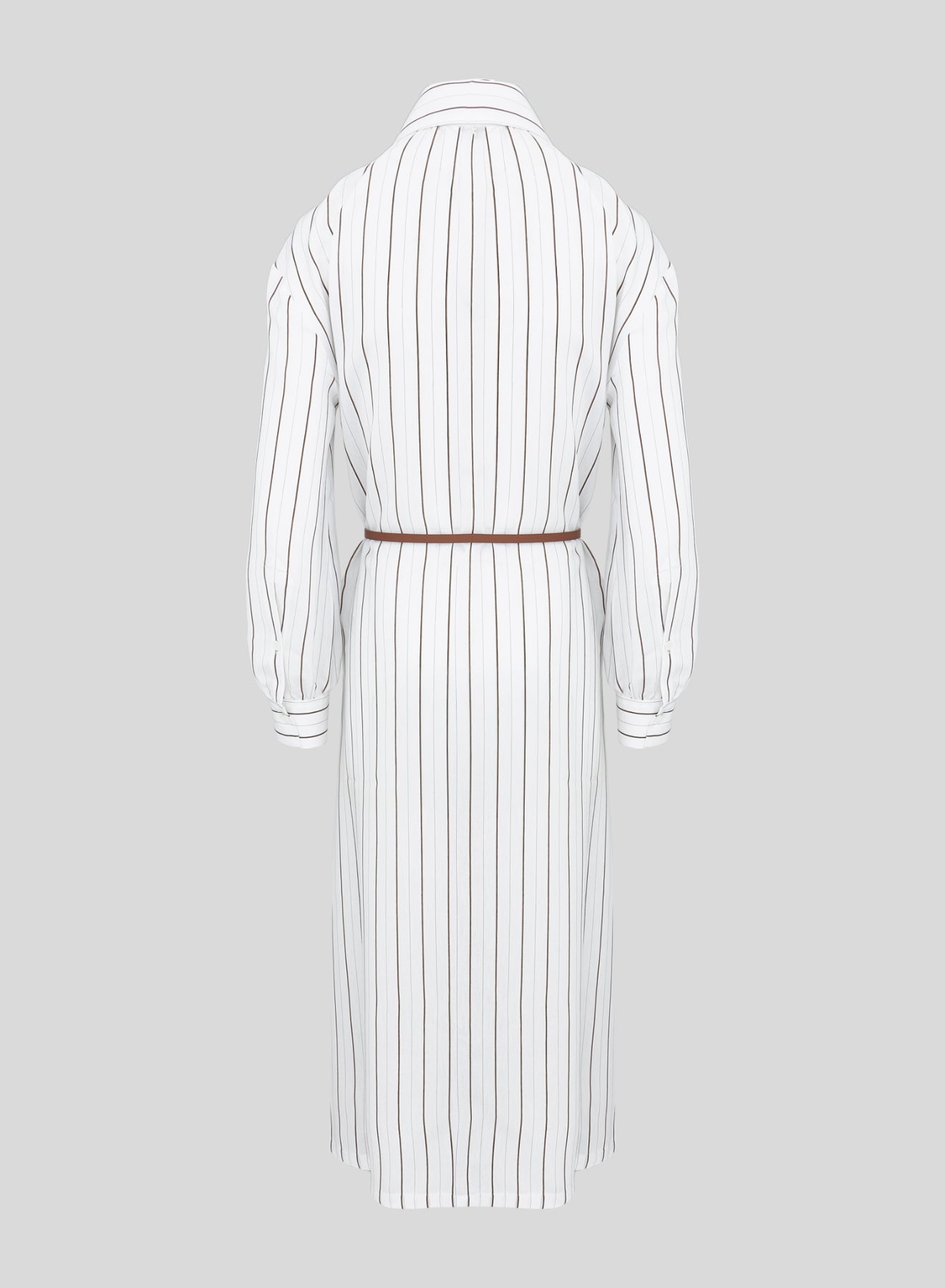 VISCOSE AND SILK BLEND STRIPED CHEMISIER DRESS