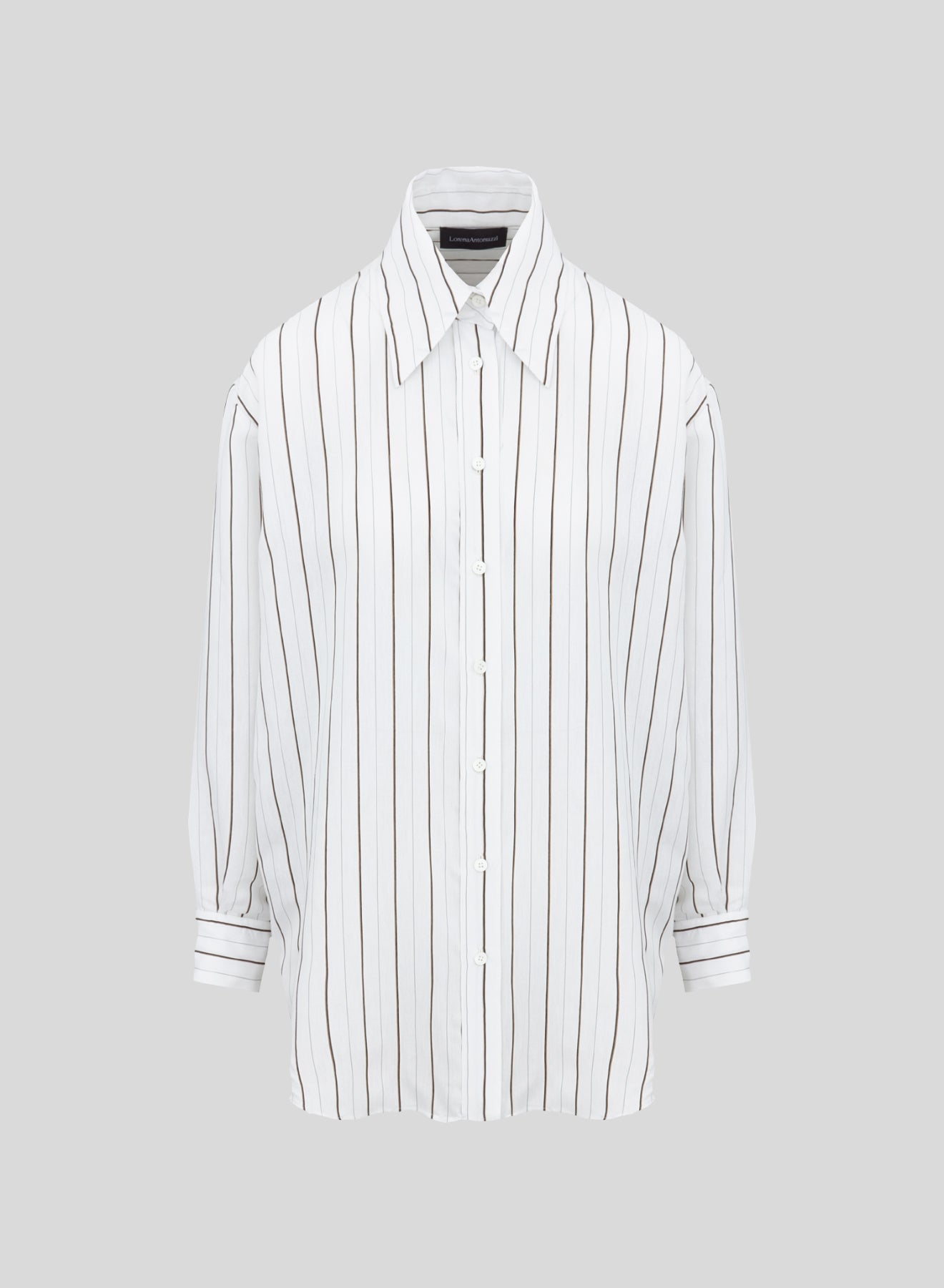 VISCOSE AND SILK BLEND STRIPED SHIRT