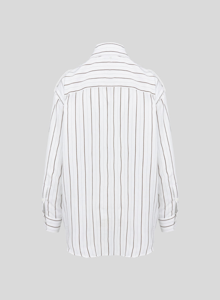 VISCOSE AND SILK BLEND STRIPED SHIRT