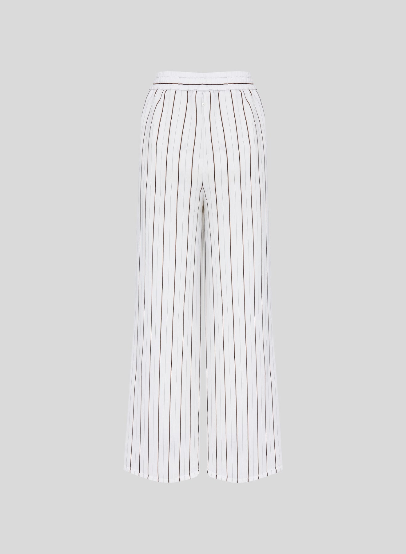 PANTALONI A GAMBA LARGA A RIGHE IN MISTO VISCOSA E SETA