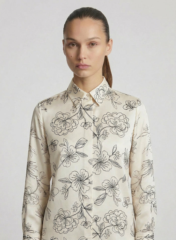 PRINTED SILK CLASSIC SHIRT