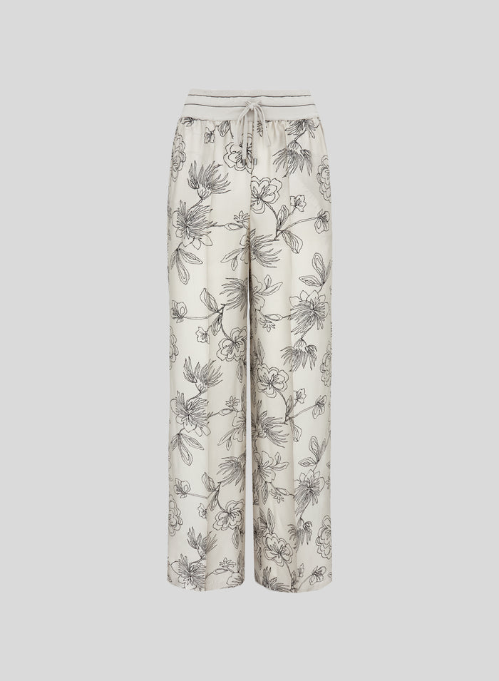 PRINTED SILK PANTS