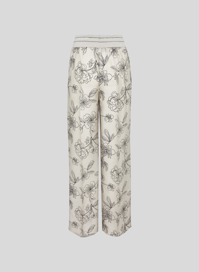 PRINTED SILK PANTS