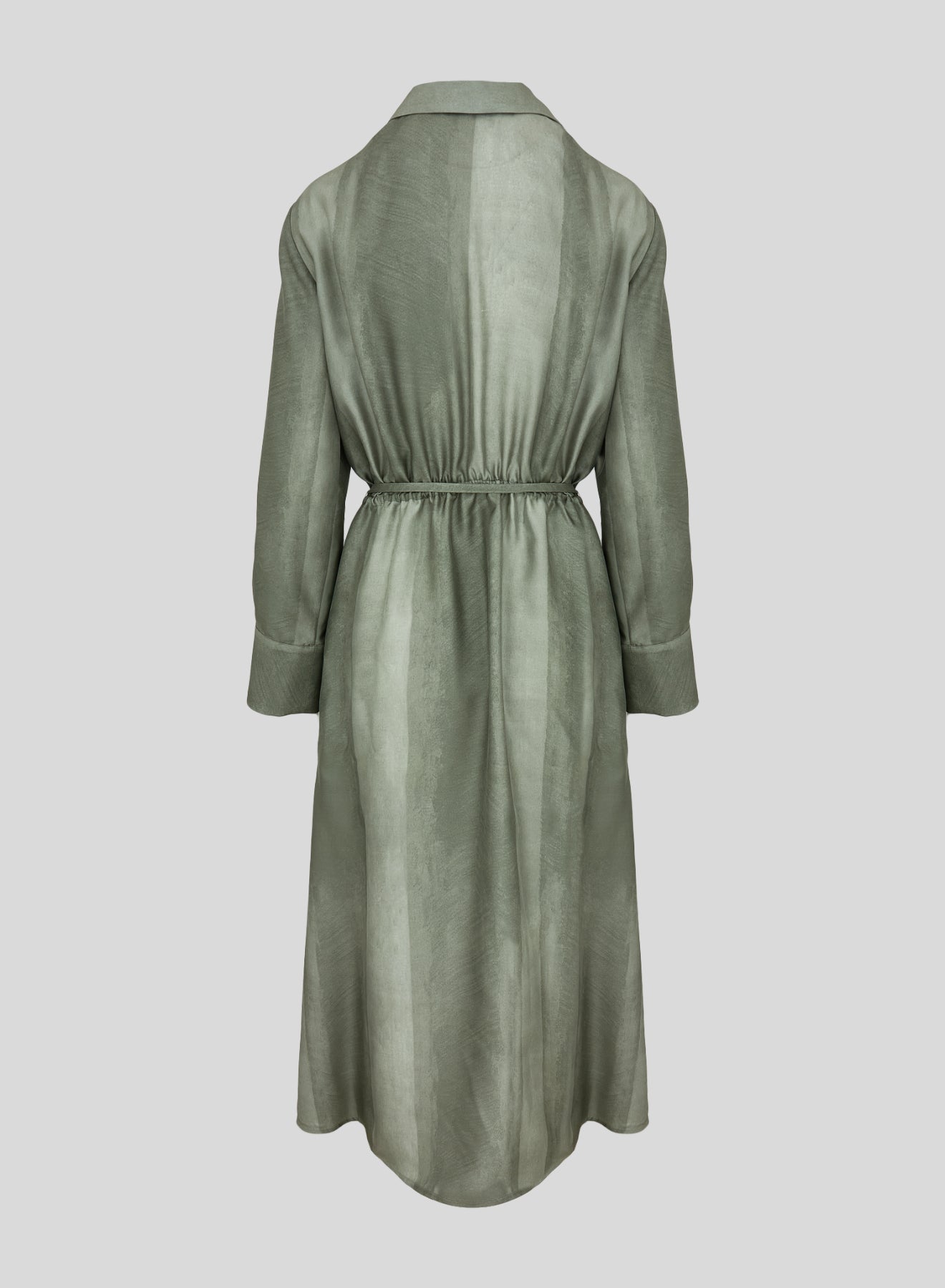 SILK TWILL PRINTED MIDI CHEMISIER DRESS