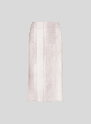 GONNA MIDI IN TWILL DI SETA STAMPATA