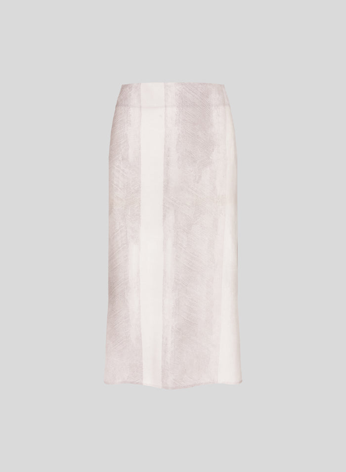 PRINTED SILK TWILL MIDI SKIRT