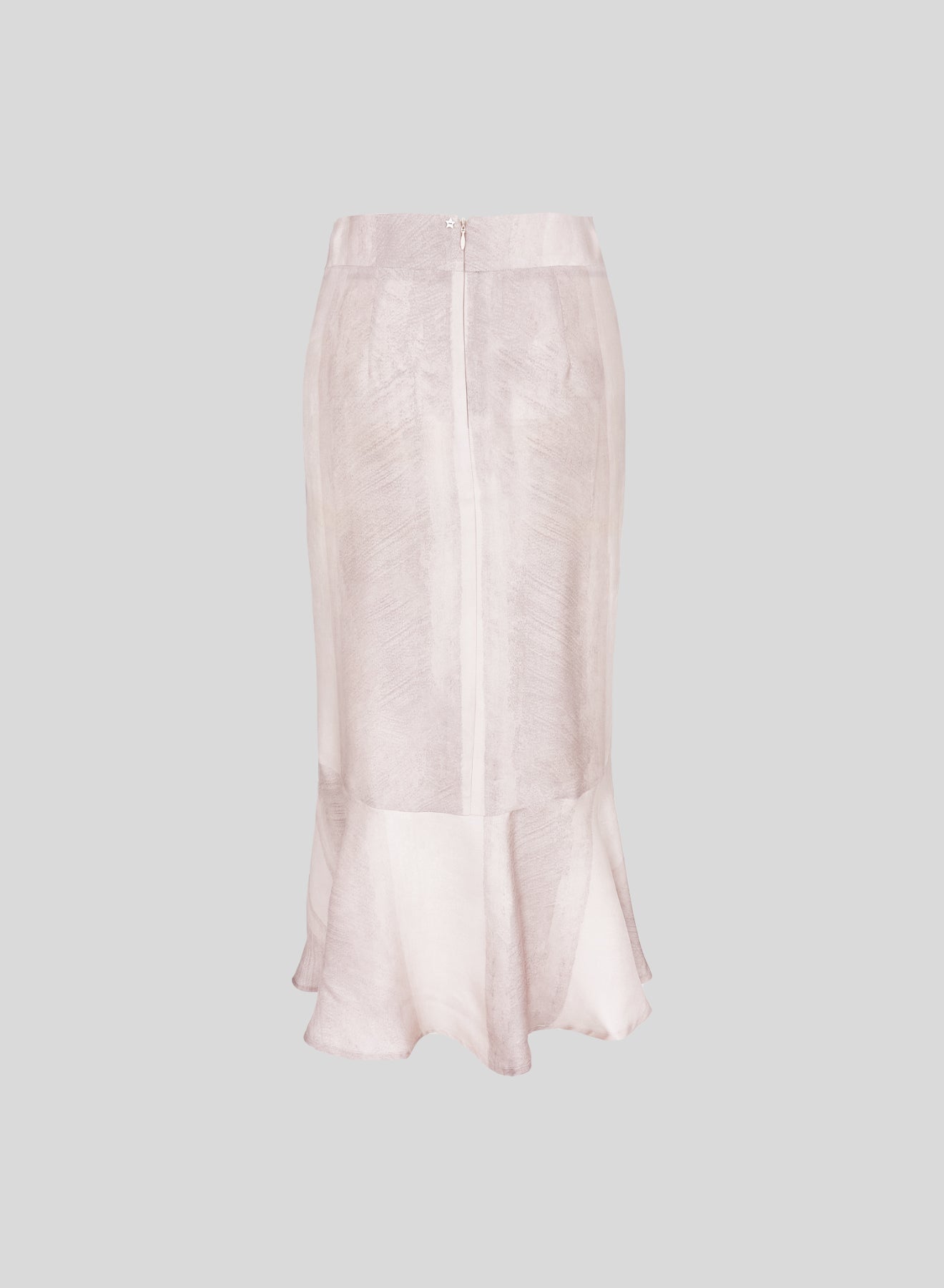 PRINTED SILK TWILL MIDI SKIRT