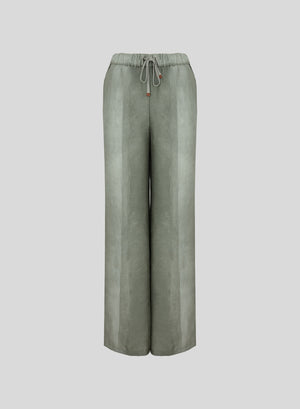 PANTALONI STAMPATI IN TWILL DI SETA E COTONE