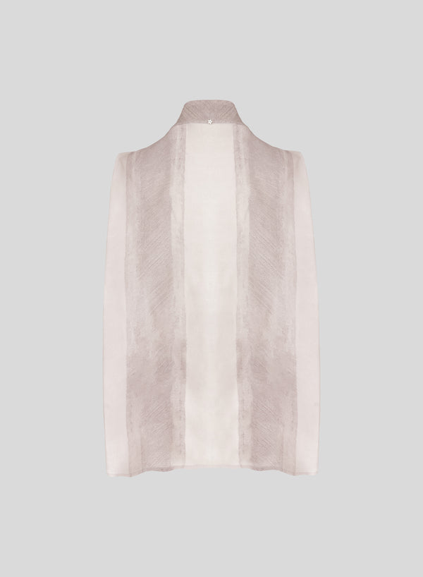 PRINTED SILK TWILL TIE-NECK COLLAR