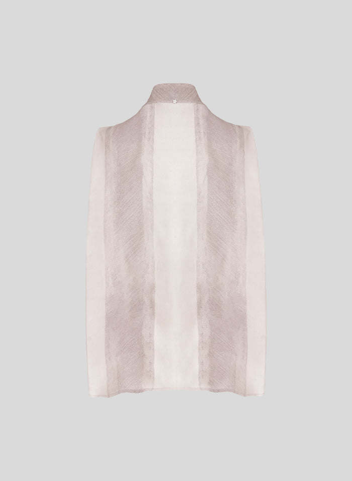 PRINTED SILK TWILL TIE-NECK COLLAR