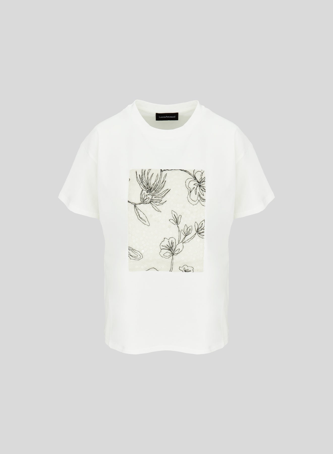 COTTON T-SHIRT WITH SEQUINS EMBROIDERY