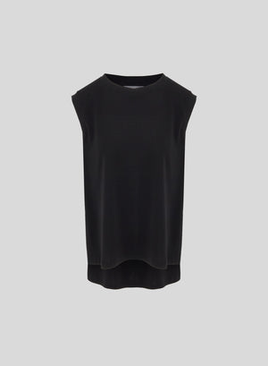 TOP SMANICATO IN JERSEY CREPE DI VISCOSA