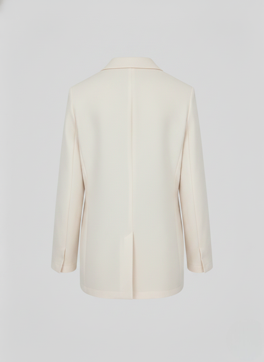 SINGLE-BREASTED JACKET IN VISCOSE CREPE JERSEY