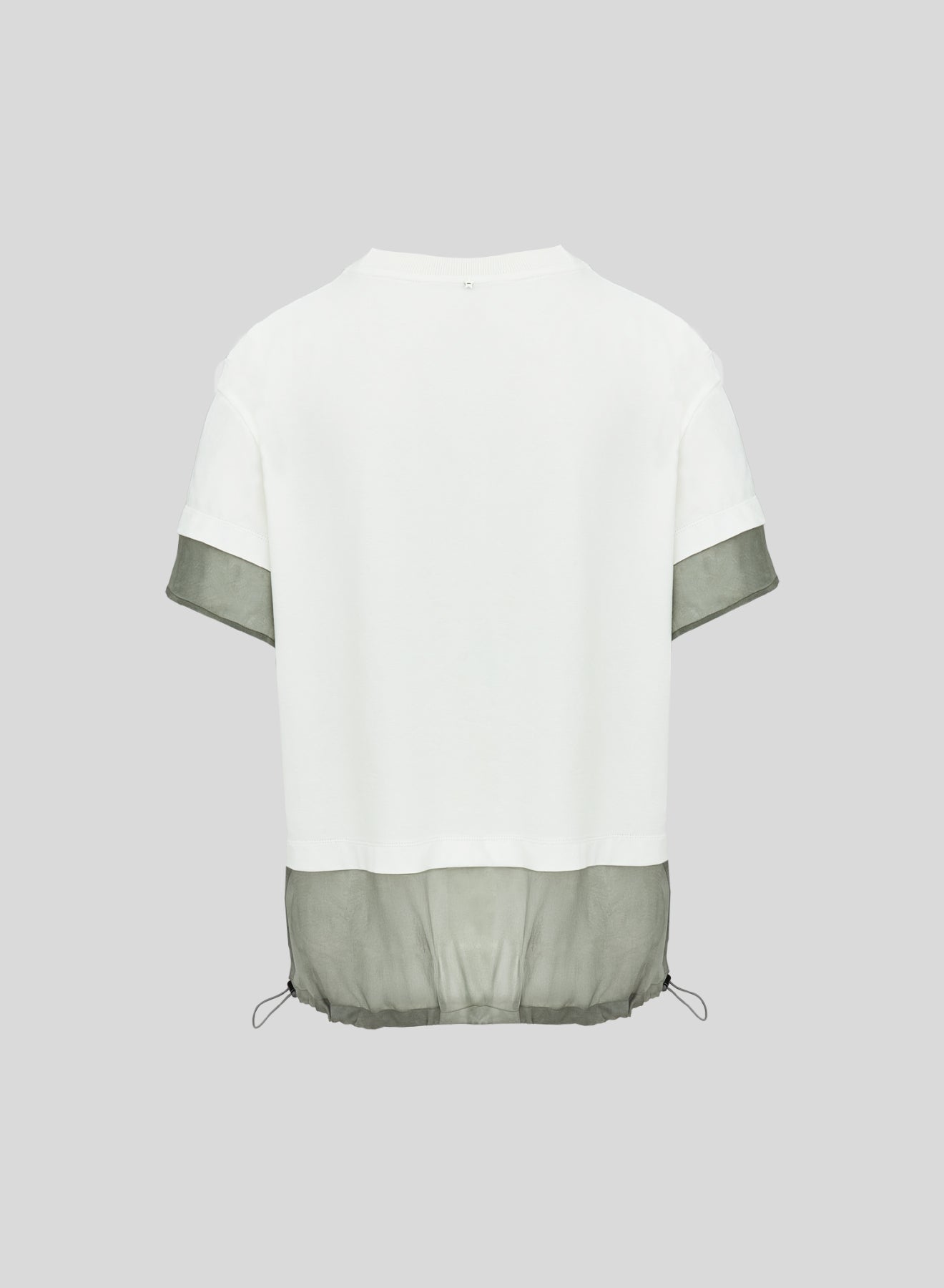 COTTON JERSEY T-SHIRT WITH SILK ORGANZA 