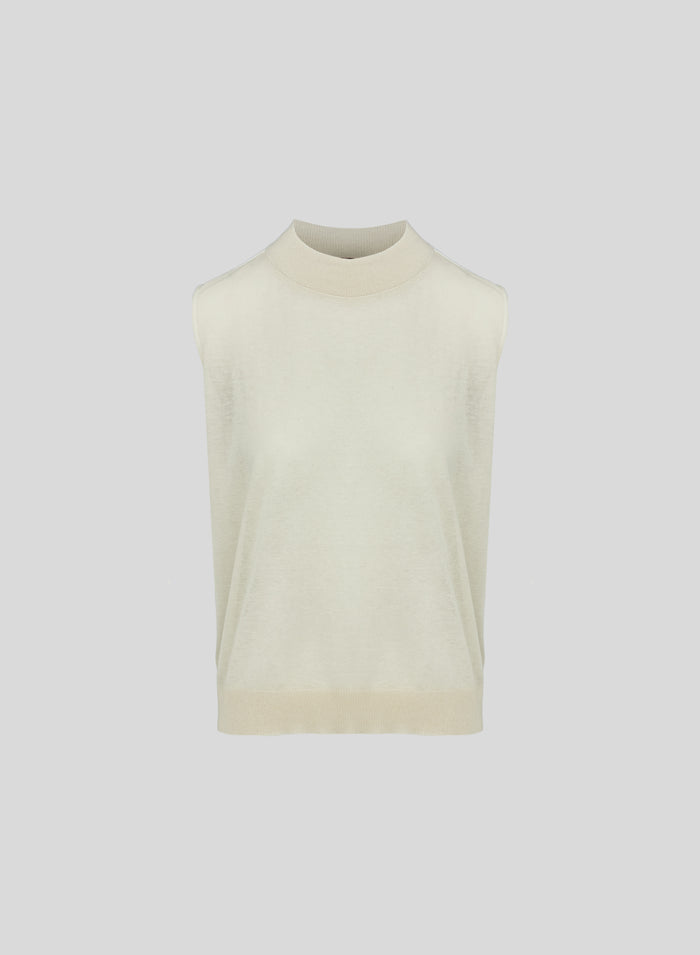 COTTON KNIT AND POPLIN TOP