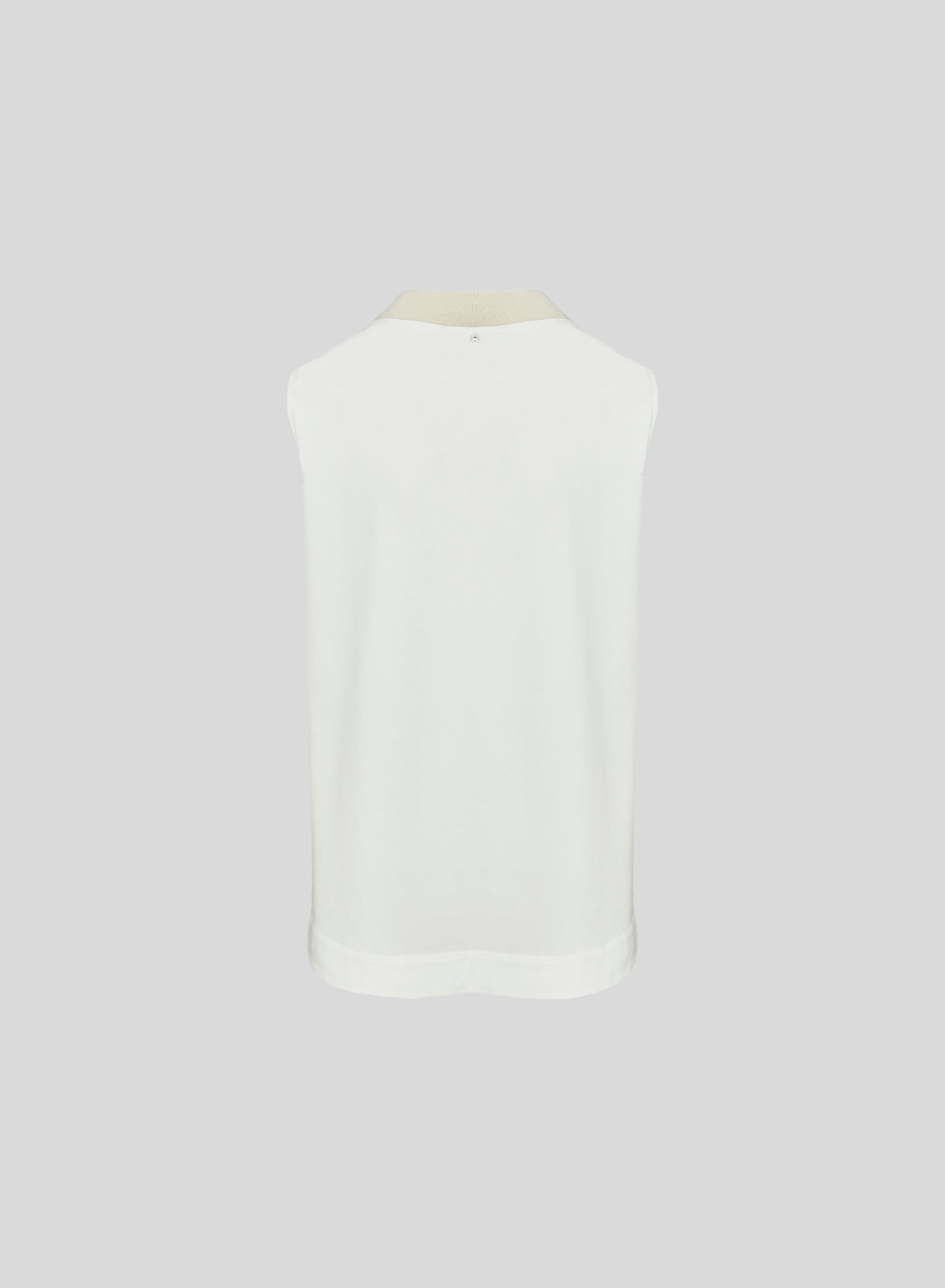 COTTON KNIT AND POPLIN TOP