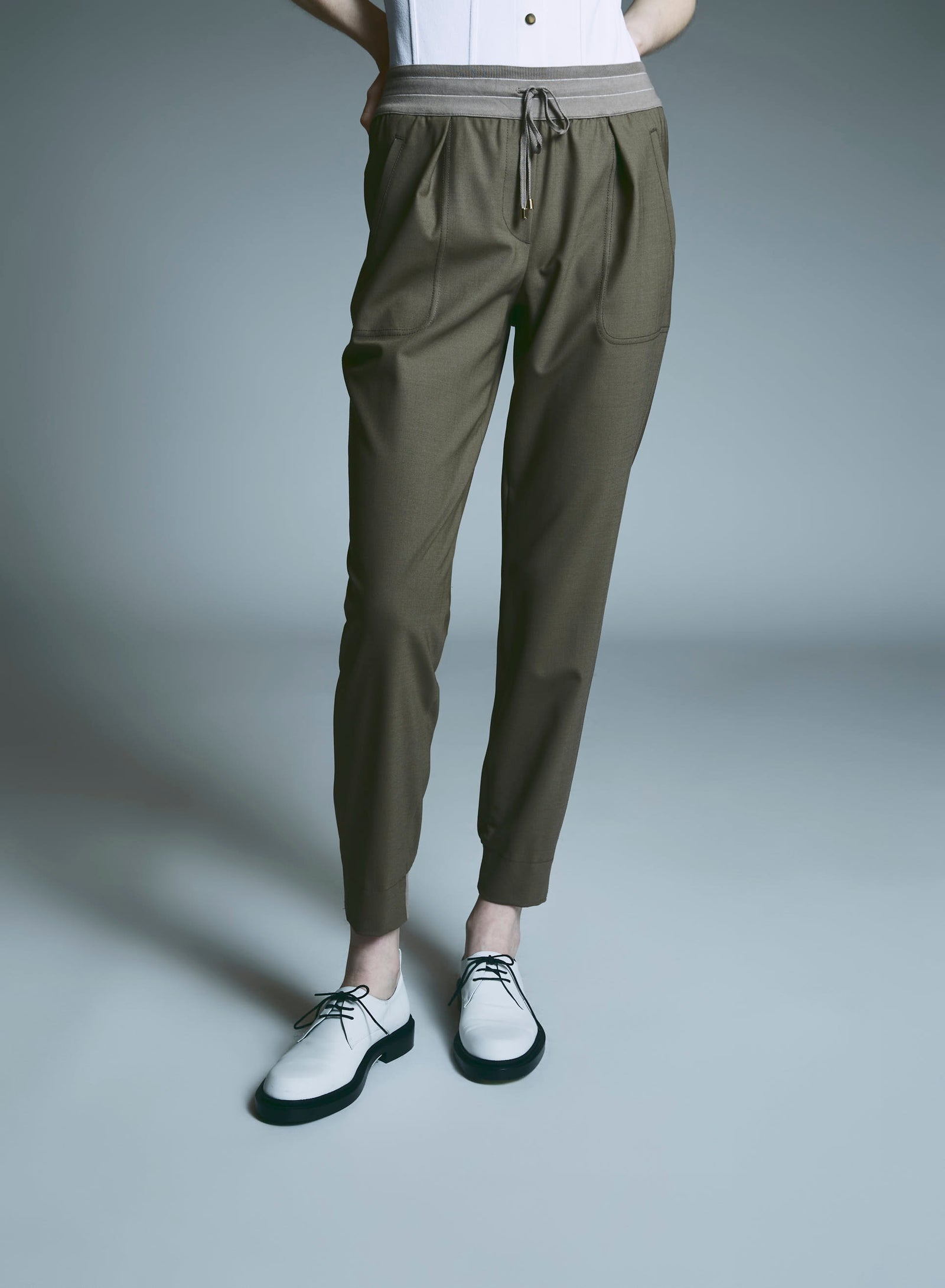 JOGGERS IN TELA UNITA DI LANA STRETCH