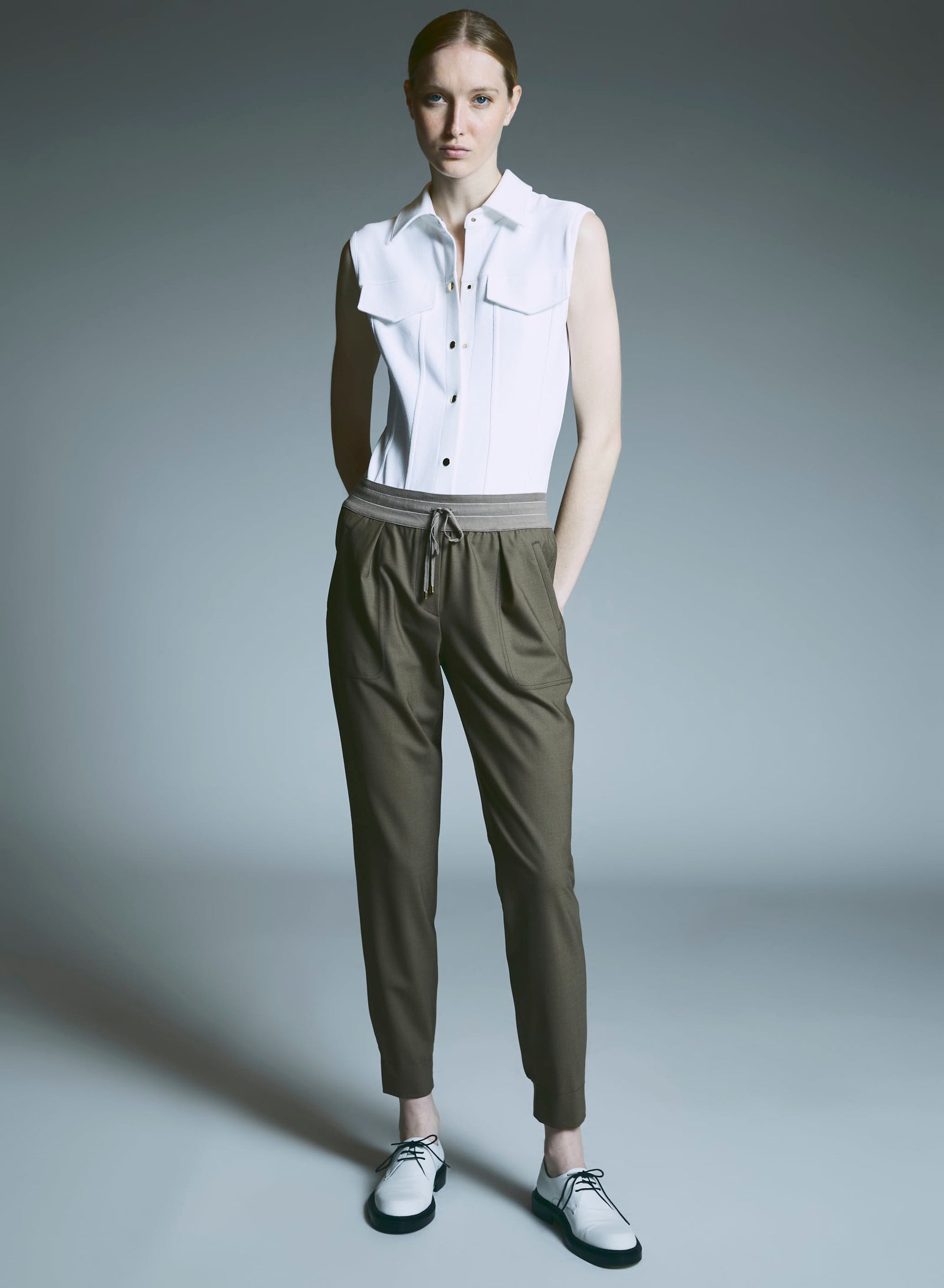 JOGGERS IN TELA UNITA DI LANA STRETCH