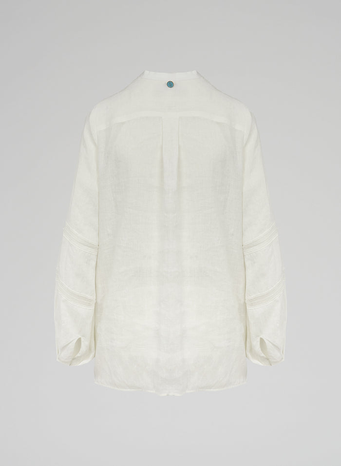 COTTON SHIRT WITH AJOUR EMBROIDERY