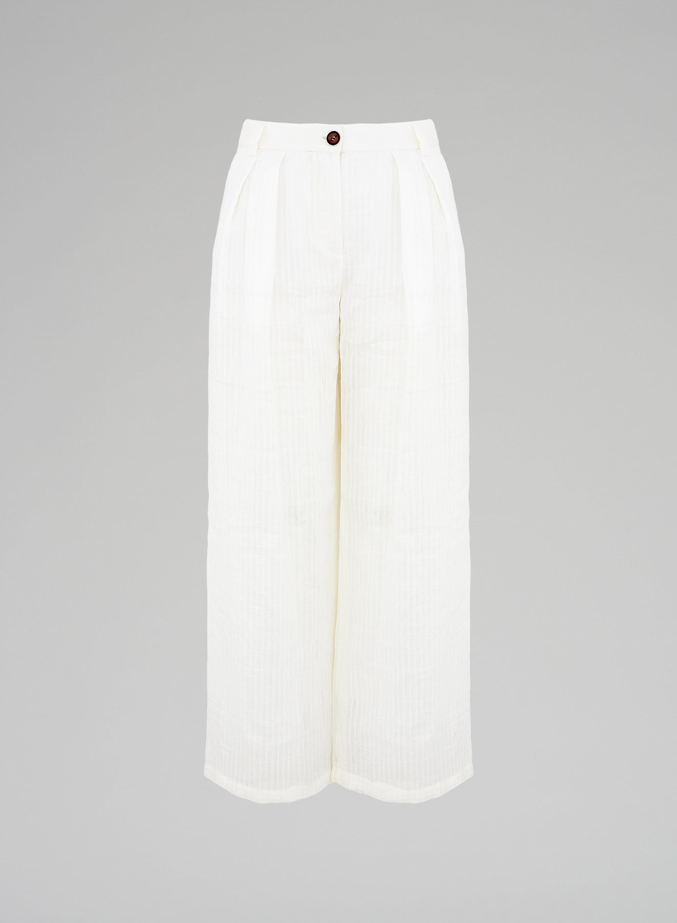 LINEN AND SILK JACQUARD WIDE-LEG PANTS