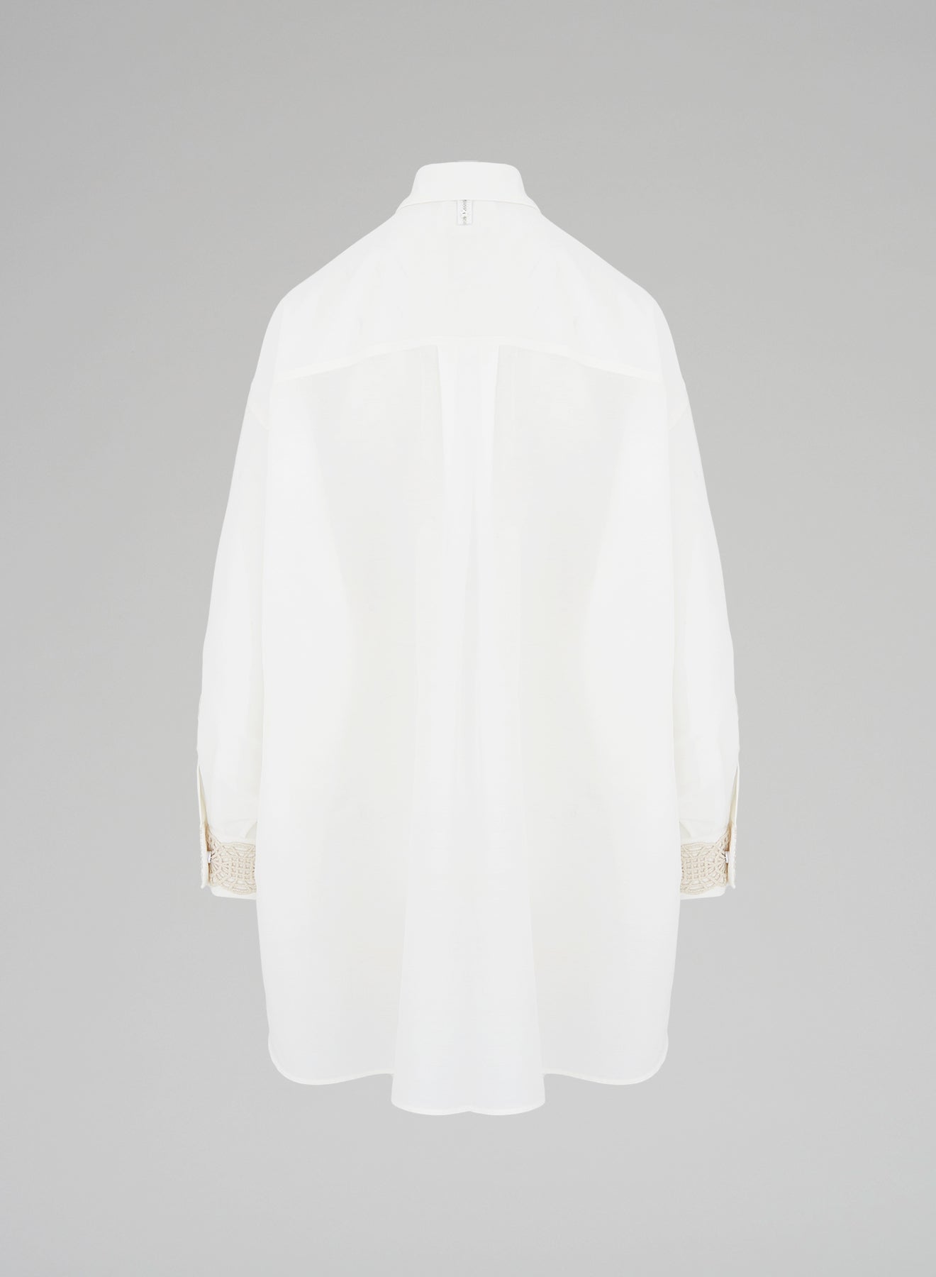 MAXI CAMICIA IN COTONE E SETA CON RICAMO