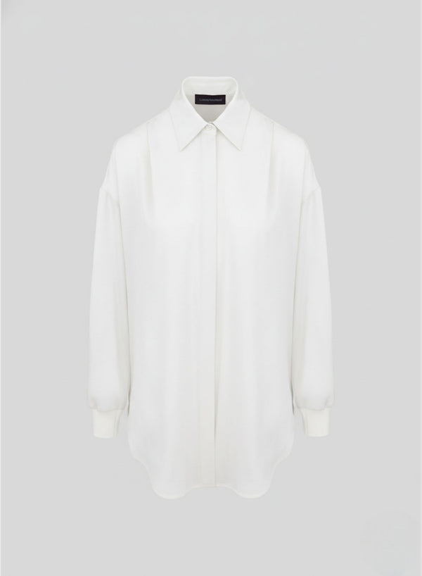 SILK BLEND TWILL OVERSIZED SHIRT