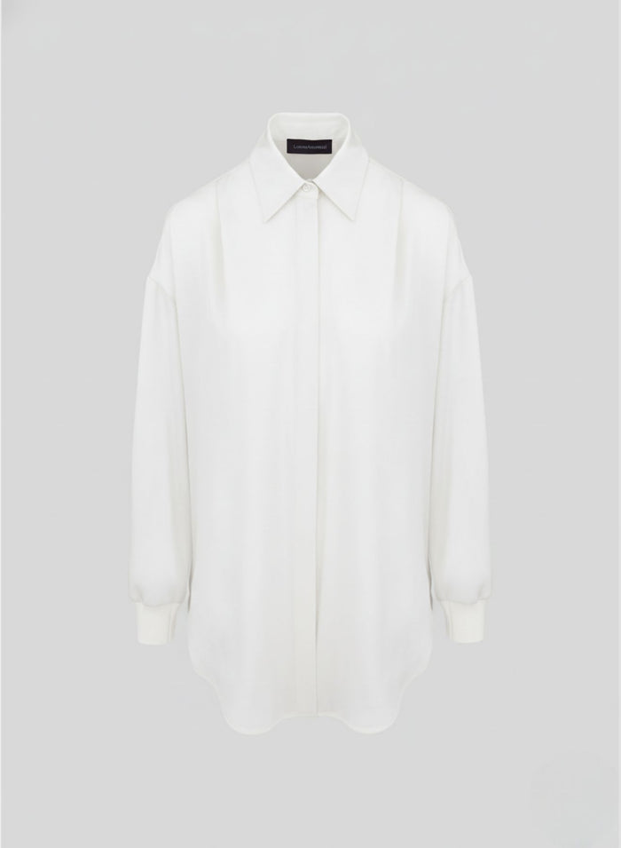 SILK BLEND TWILL OVERSIZED SHIRT