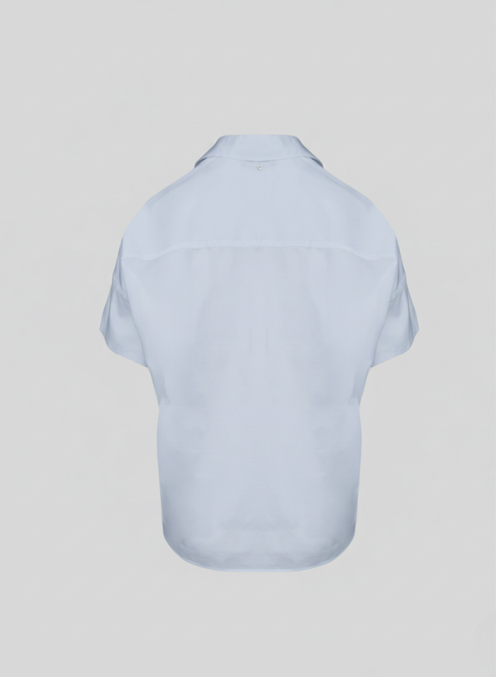 STRETCH COTTON POPLIN BLOUSE