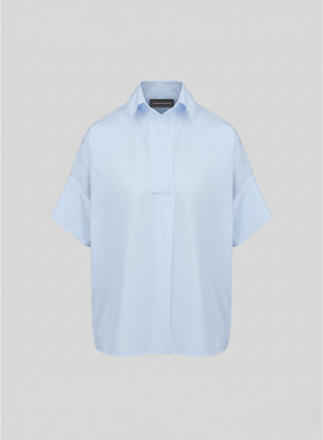 STRETCH COTTON POPLIN BLOUSE
