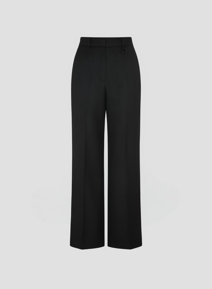 JACQUARD WOOL AND SILK TAILORED PANTS