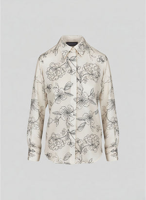 CAMICIA CLASSICA IN SETA STAMPATA