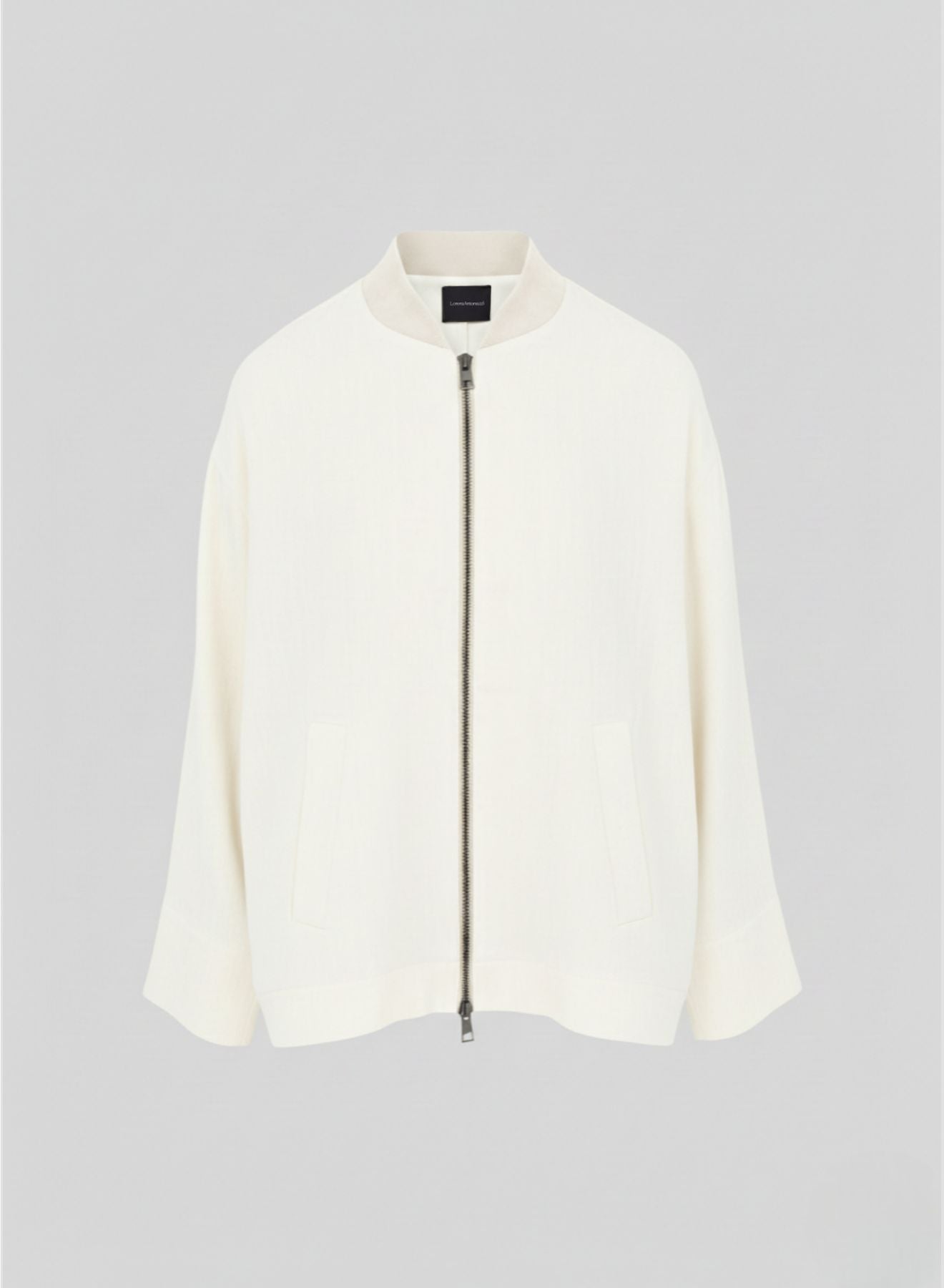 COTTON AND LINEN HERRINGBONE PINSTRIPED JACKET