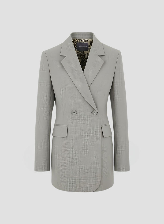 WOOL, ALPACA AND LINEN DOUBLE-BREASTED JACKET