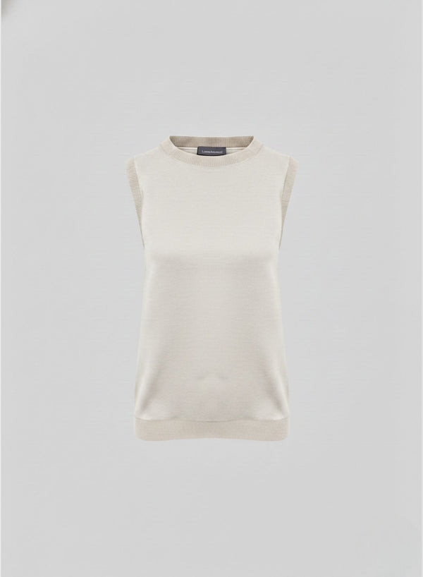 TOP IN TWILL DI MISTO SETA E COTONE