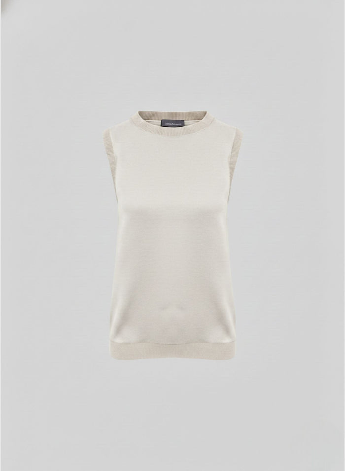 COTTON AND SILK BLEND TWILL TOP