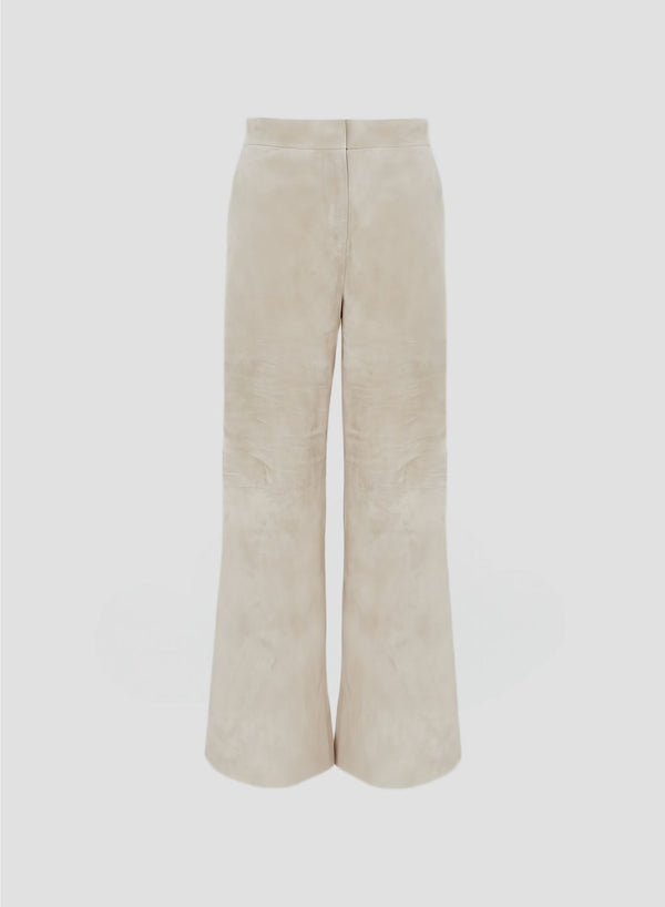 PANTALONI A GAMBA LARGA IN CAMOSCIO