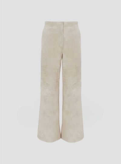 PANTALONI A GAMBA LARGA IN CAMOSCIO