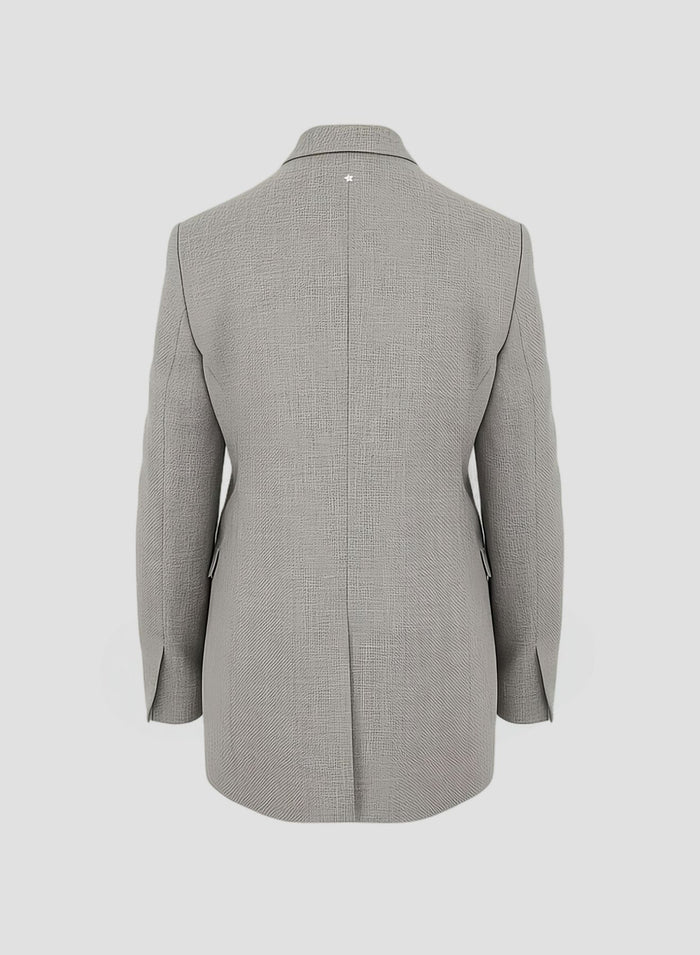 WOOL, ALPACA AND LINEN DOUBLE-BREASTED JACKET