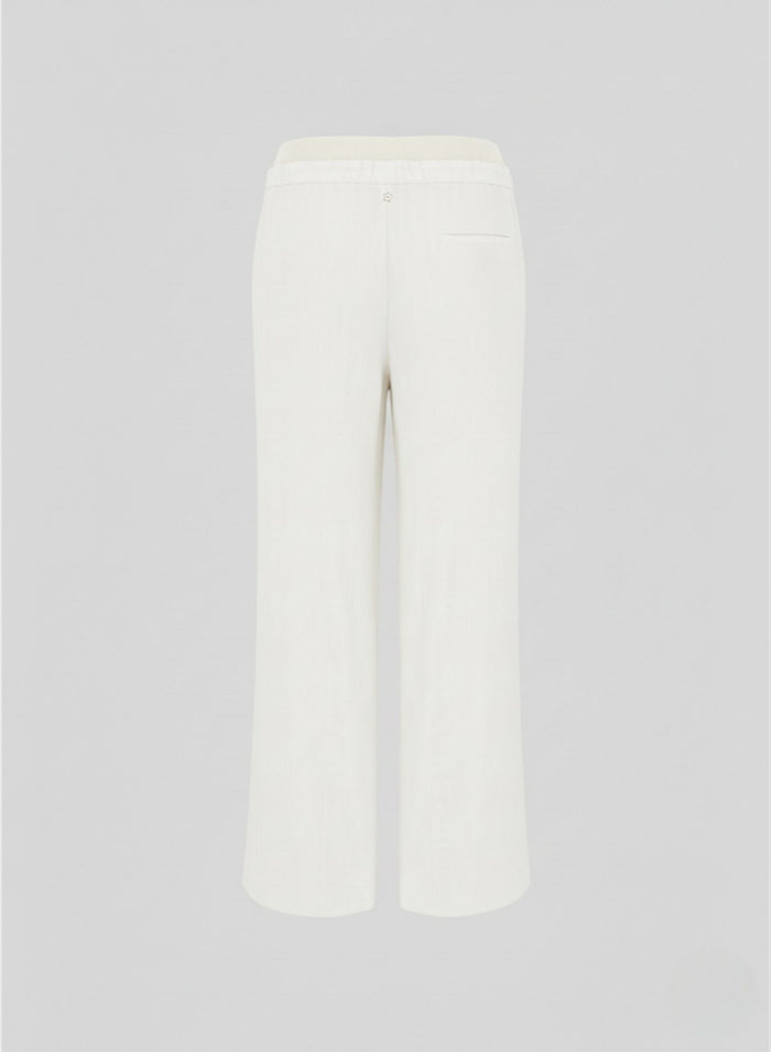 STRETCH LINEN AND VISCOSE PANTS