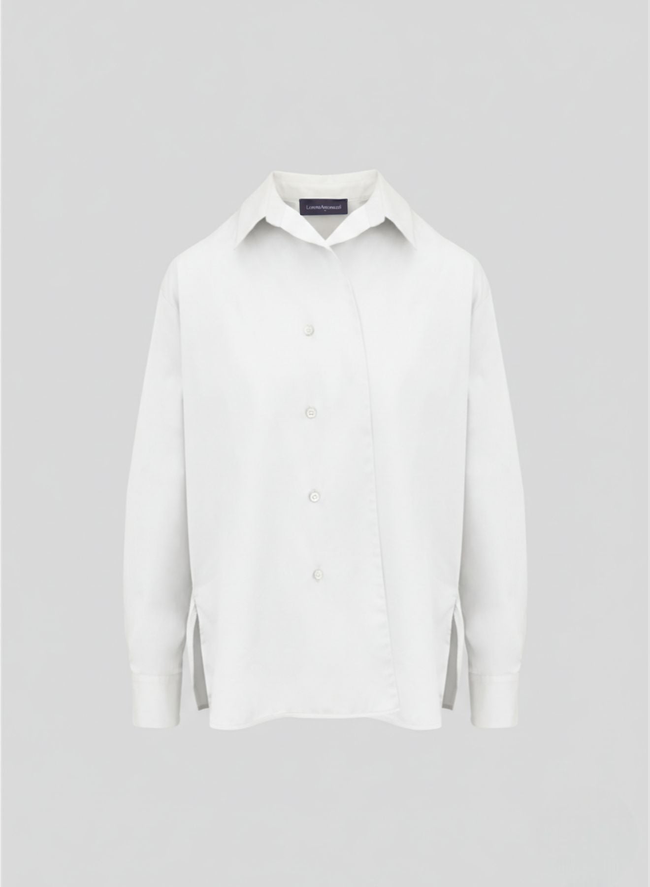 POPLIN SHIRT WITH ASYMMETRICAL CLOSURE