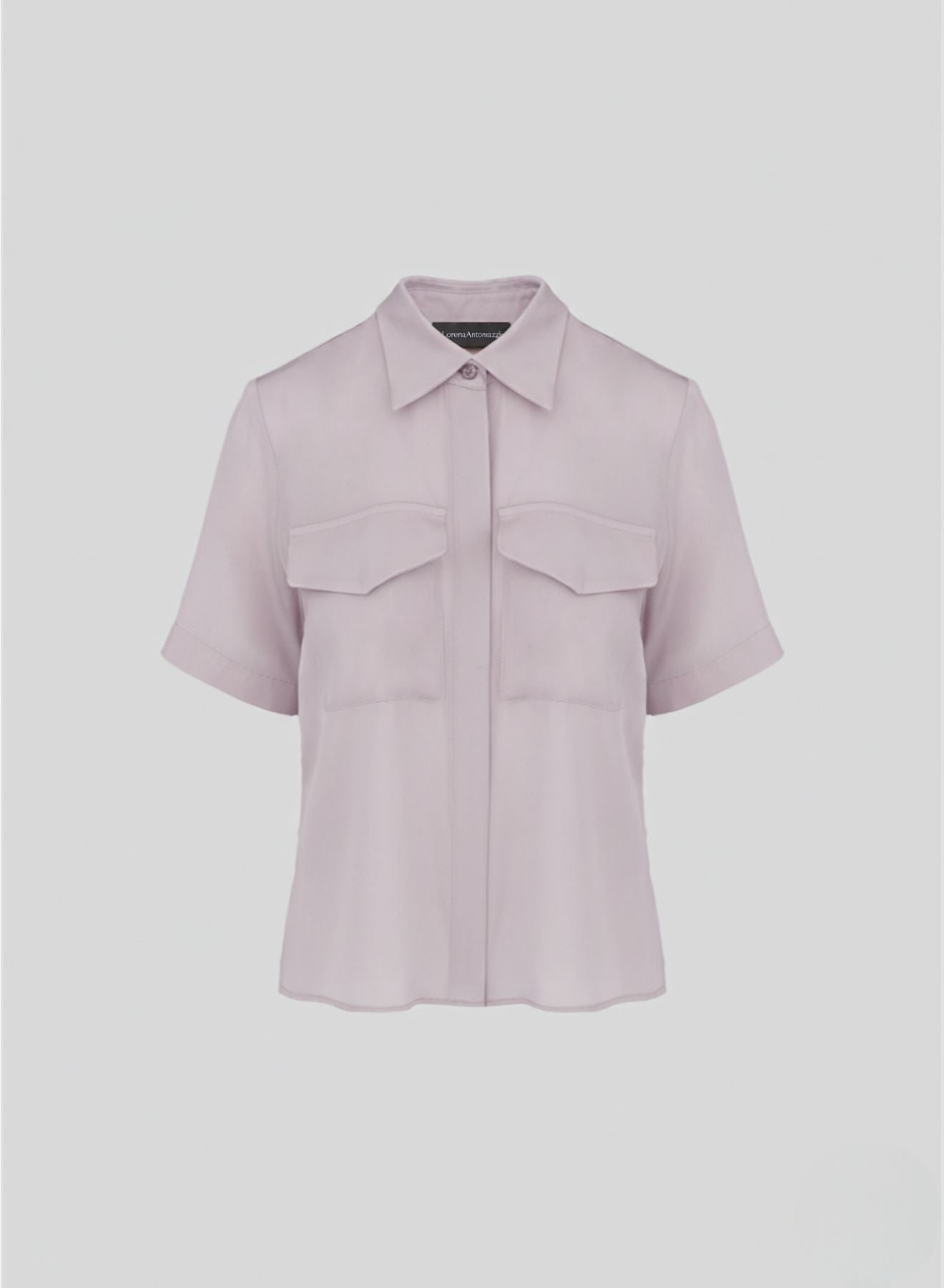 CAMICIA CROPPED IN TWILL DI MISTO SETA