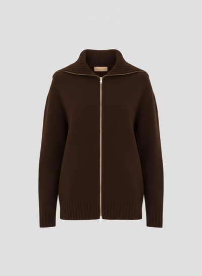 WOOL, CASHMERE AND SILK CARDIGAN