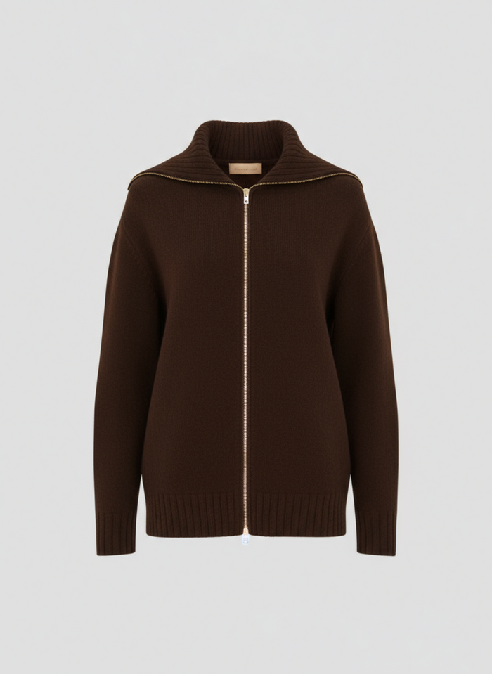 WOOL, CASHMERE AND SILK CARDIGAN
