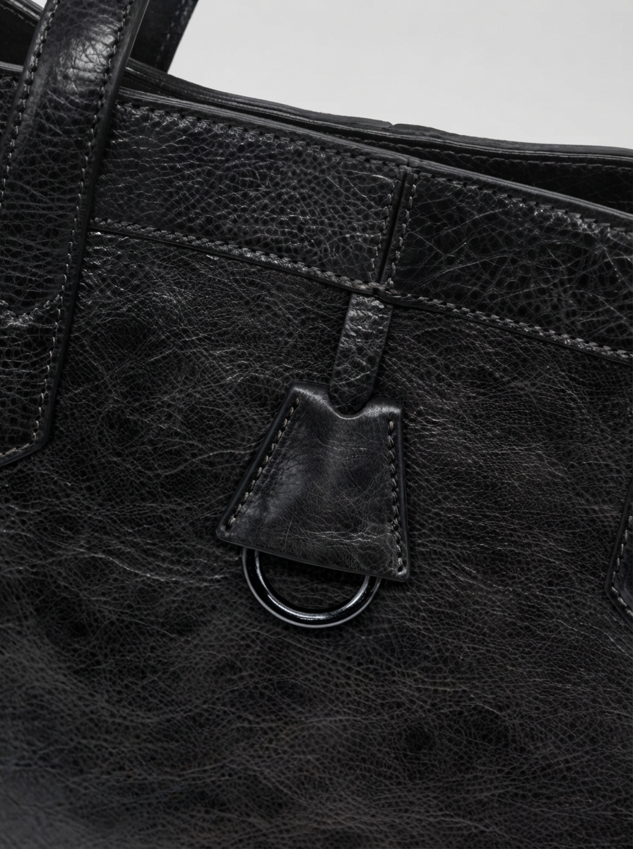 BORSA TOTE IN PELLE EFFETTO INVECCHIATO