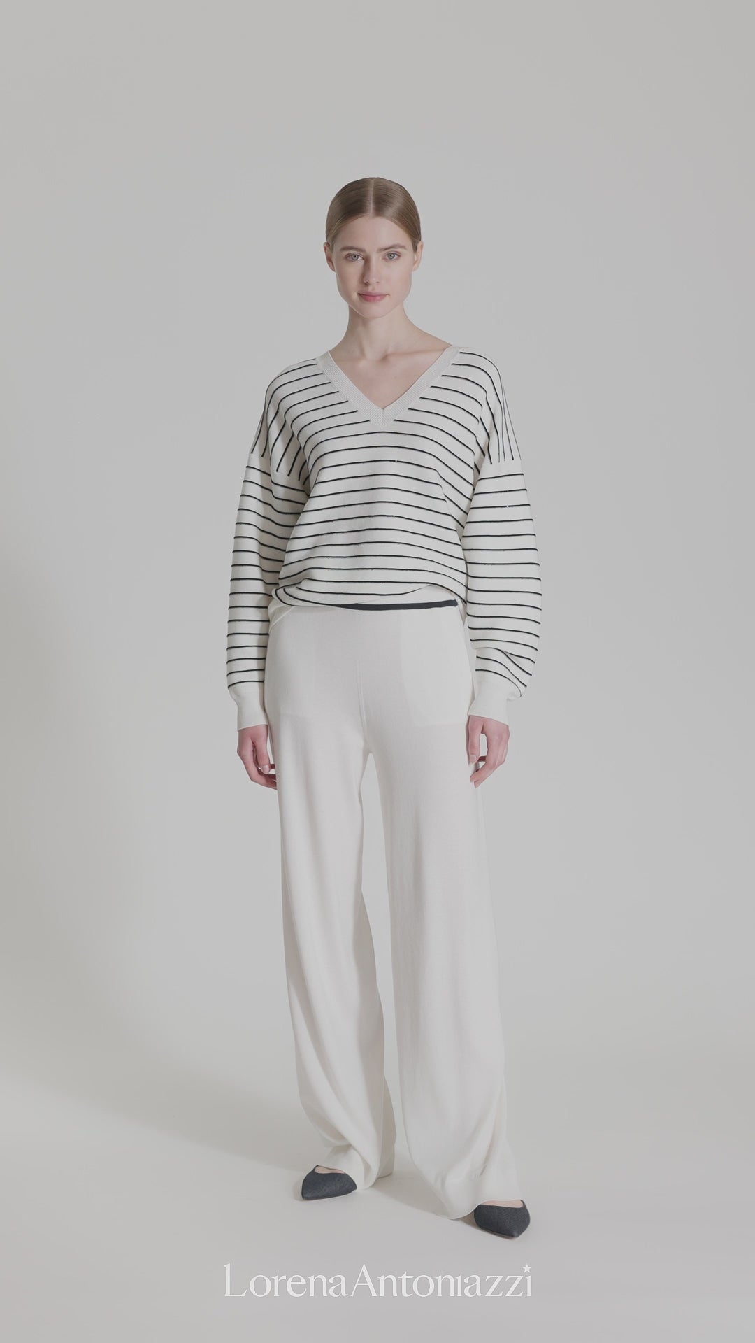 SILK AND COTTON SWEATER WITH MICRO-SEQUINS