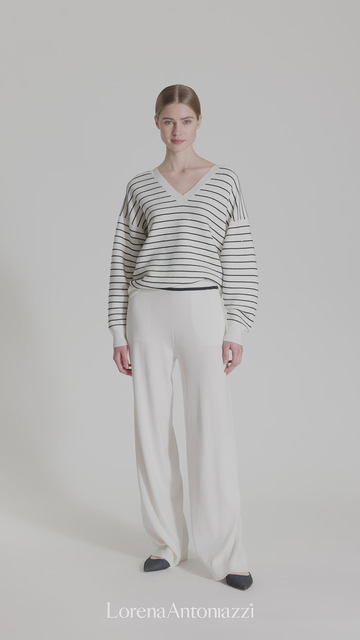SILK AND COTTON SWEATER WITH MICRO-SEQUINS