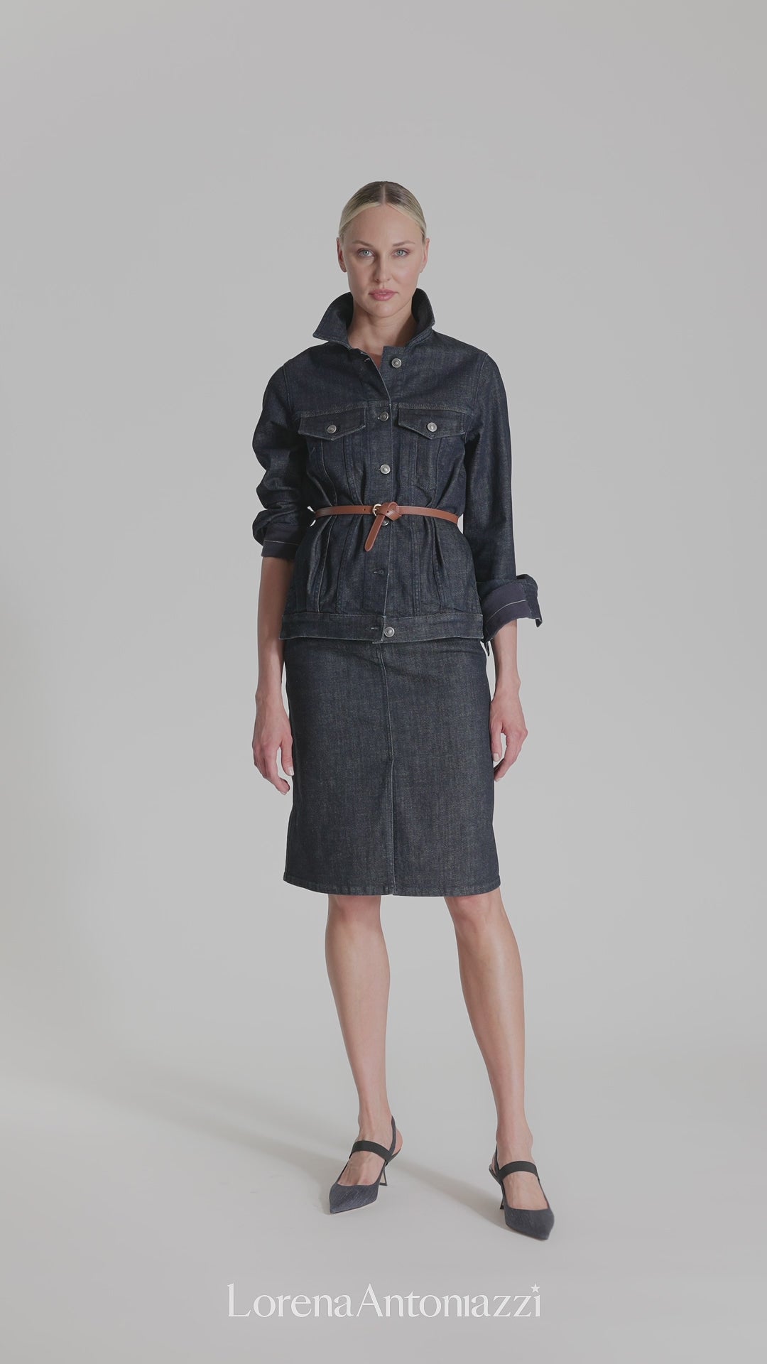 DENIM PENCIL SKIRT