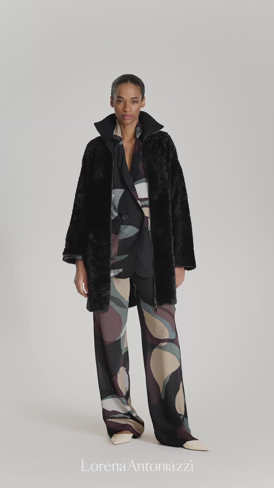 CAPPOTTO LUNGO REVERSIBILE IN MONTONE