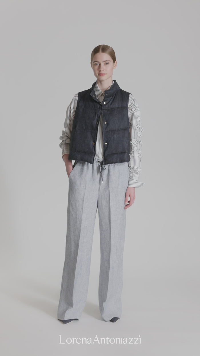 CAMICIA CON RICAMO IN MISTO VISCOSA E SETA