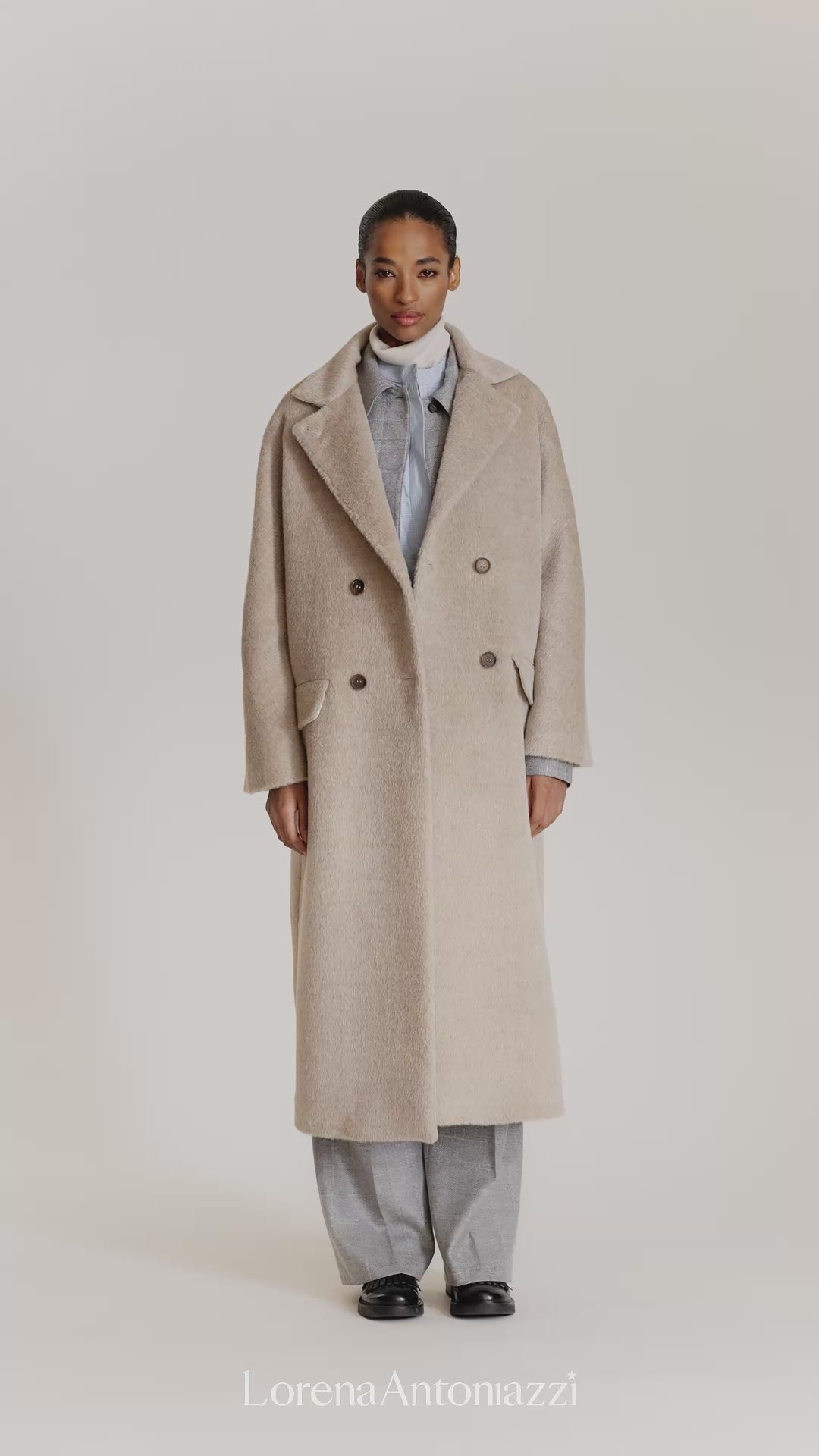 WOOL AND ALPACA LONG TEDDY COAT